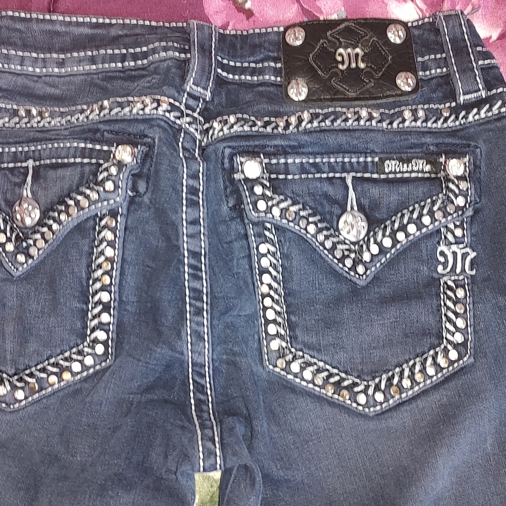 Miss Me Women's Boot Cut Jeans - Dark Blue Size 28 ,Altered To 31 Long